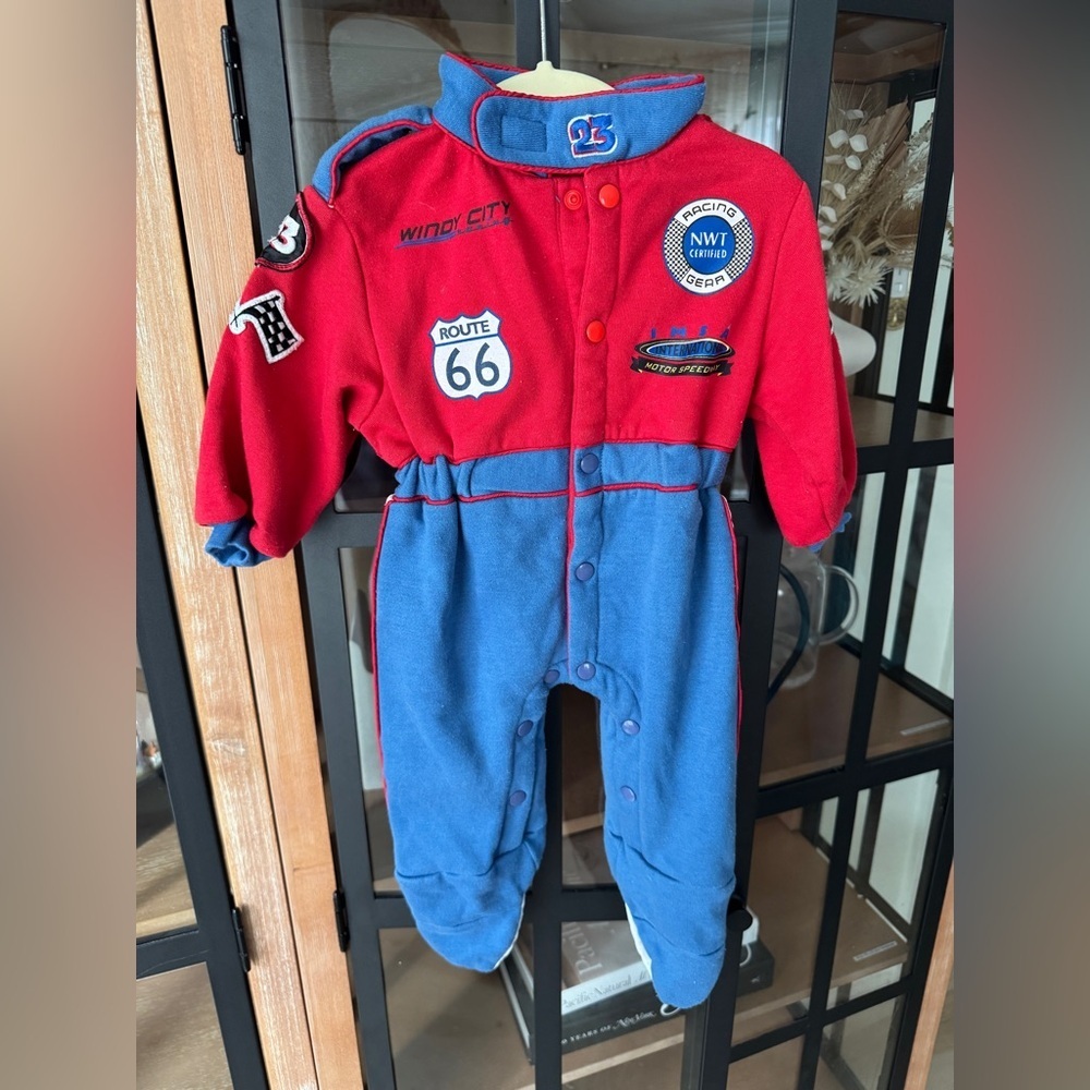 Vintage Race Car Driver nascar coverall jumpsuit baby boy route 66 patches 23 - Picture 11 of 11